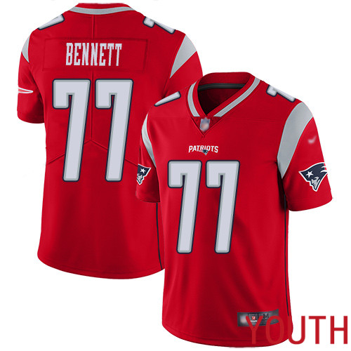 New England Patriots Football #77 Inverted Legend Limited Red Youth Michael Bennett NFL Jersey->youth nfl jersey->Youth Jersey